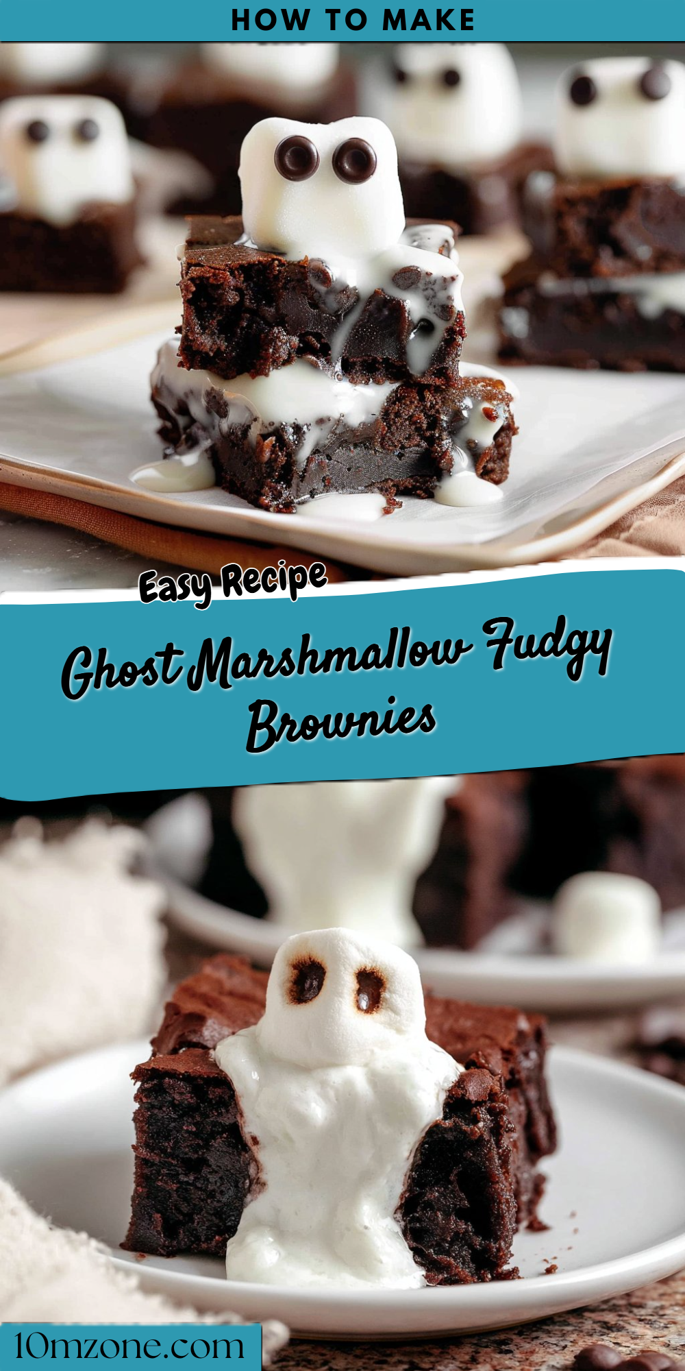 Ghost Marshmallow Fudgy Brownies