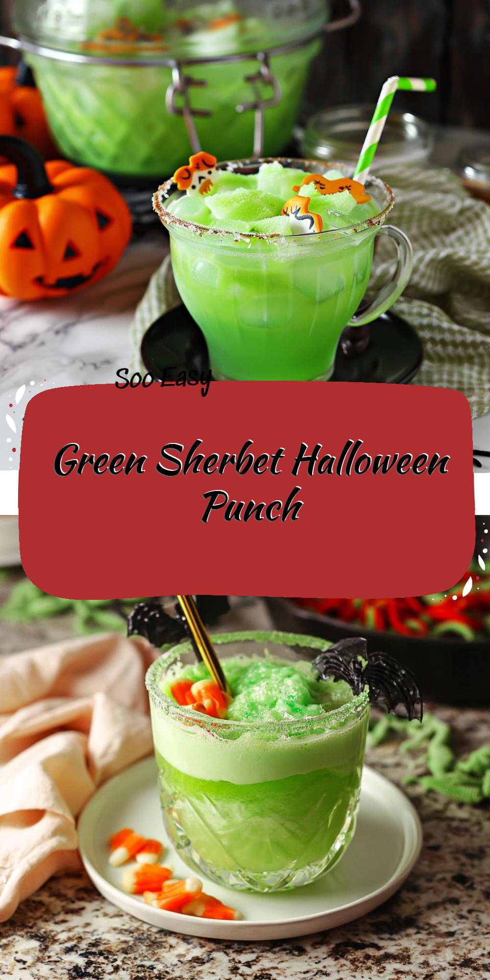 Green Sherbet Halloween Punch
