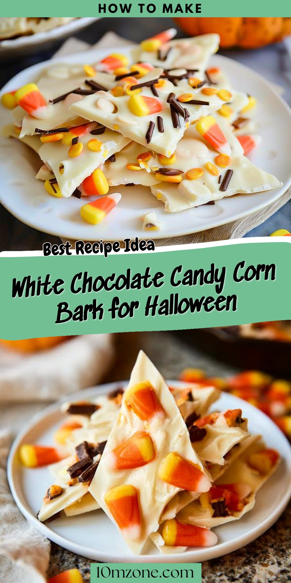 White Chocolate Candy Corn Bark for Halloween