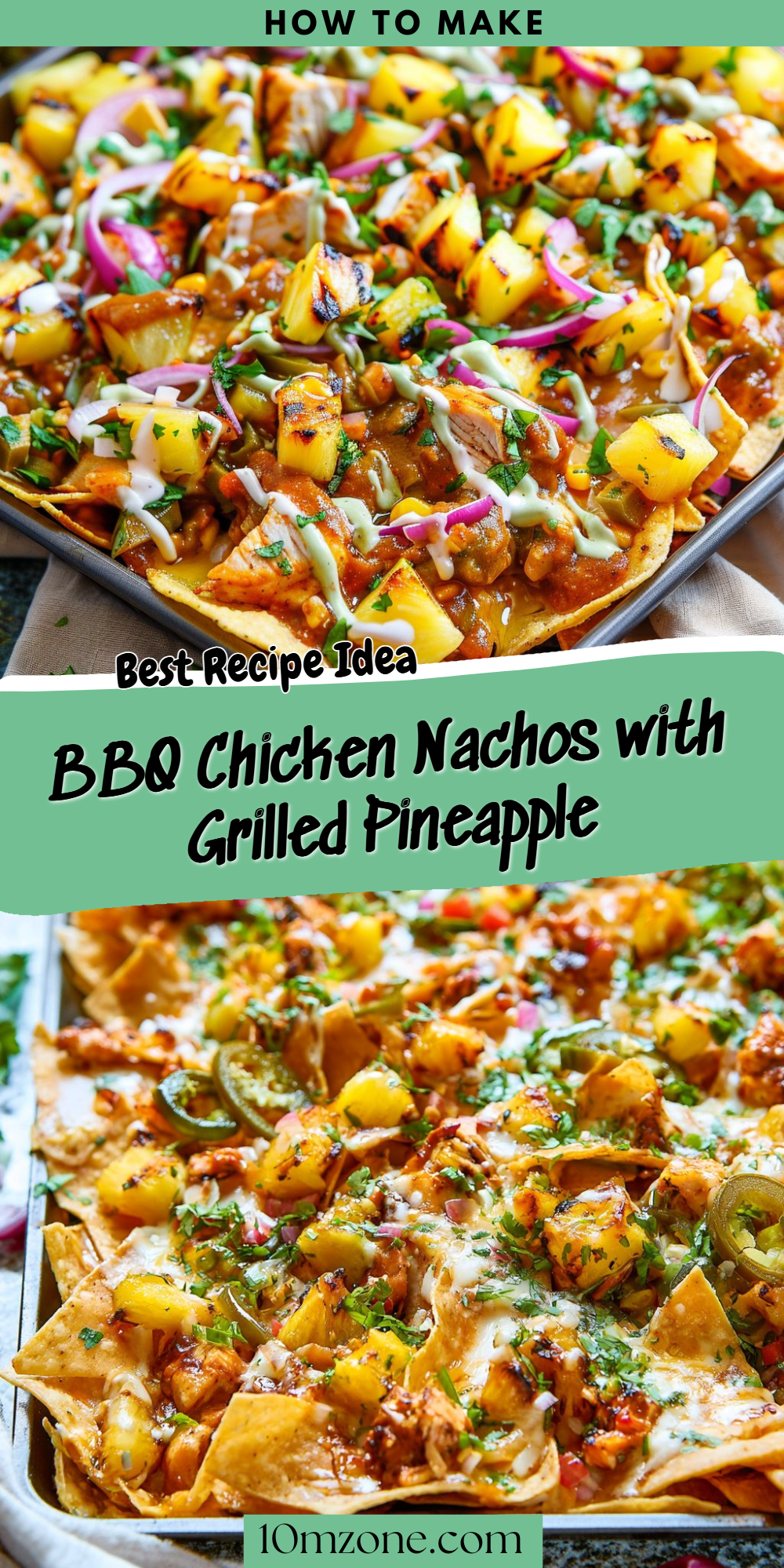 BBQ Chicken Nachos with Grilled Pineapple