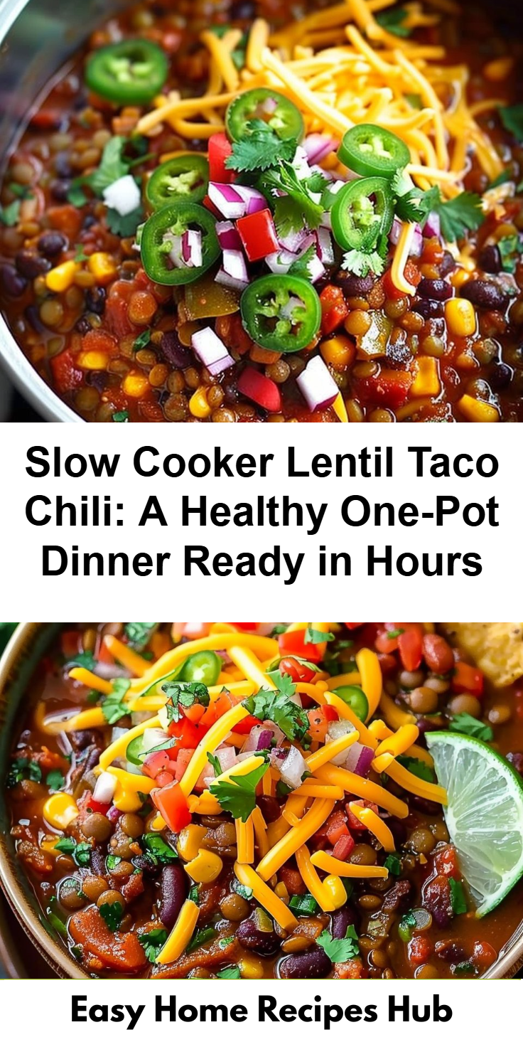 Slow Cooker Lentil Taco Chili Recipe