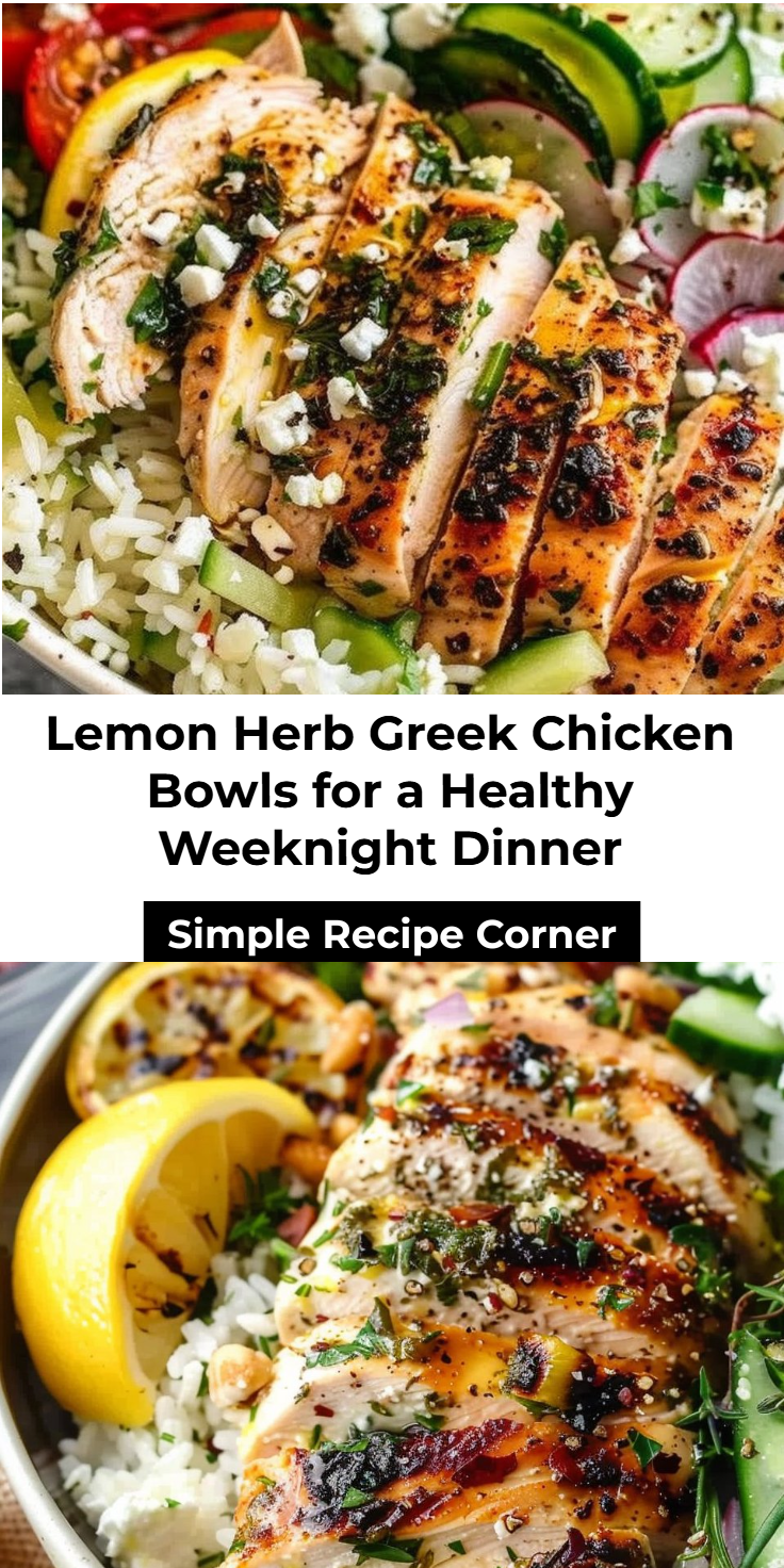 Lemon Herb Greek Chicken Bowls Recipe