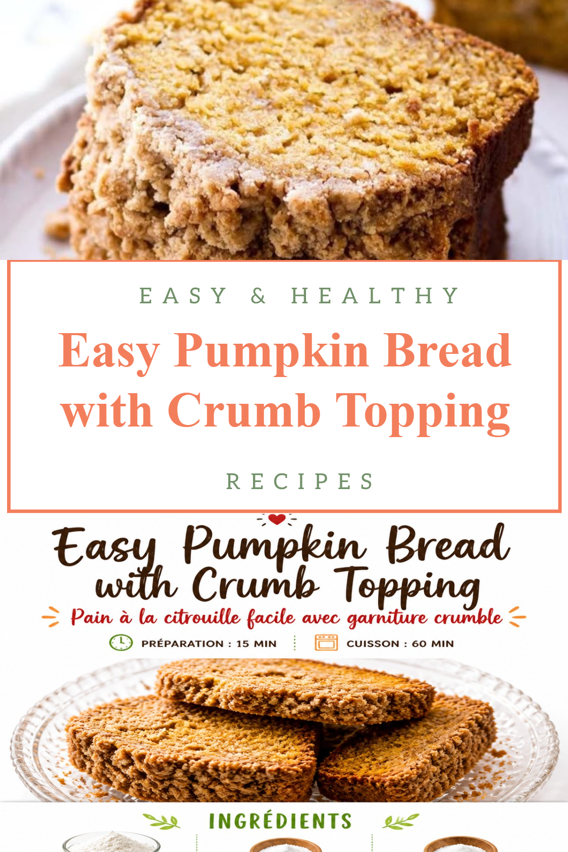 Easy Pumpkin Bread with Crumb Topping
