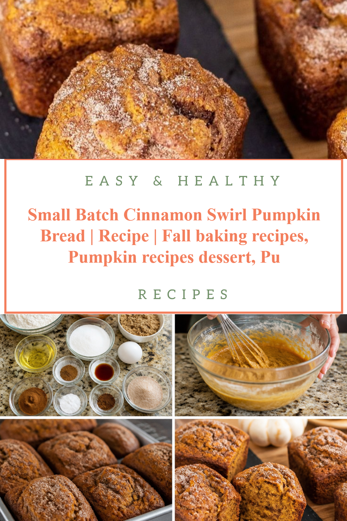 Small Batch Cinnamon Swirl Pumpkin Bread | Recipe | Fall baking recipes, Pumpkin recipes dessert, Pu