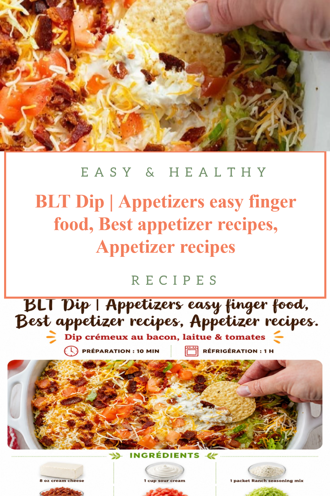 BLT Dip | Appetizers easy finger food, Best appetizer recipes, Appetizer recipes
