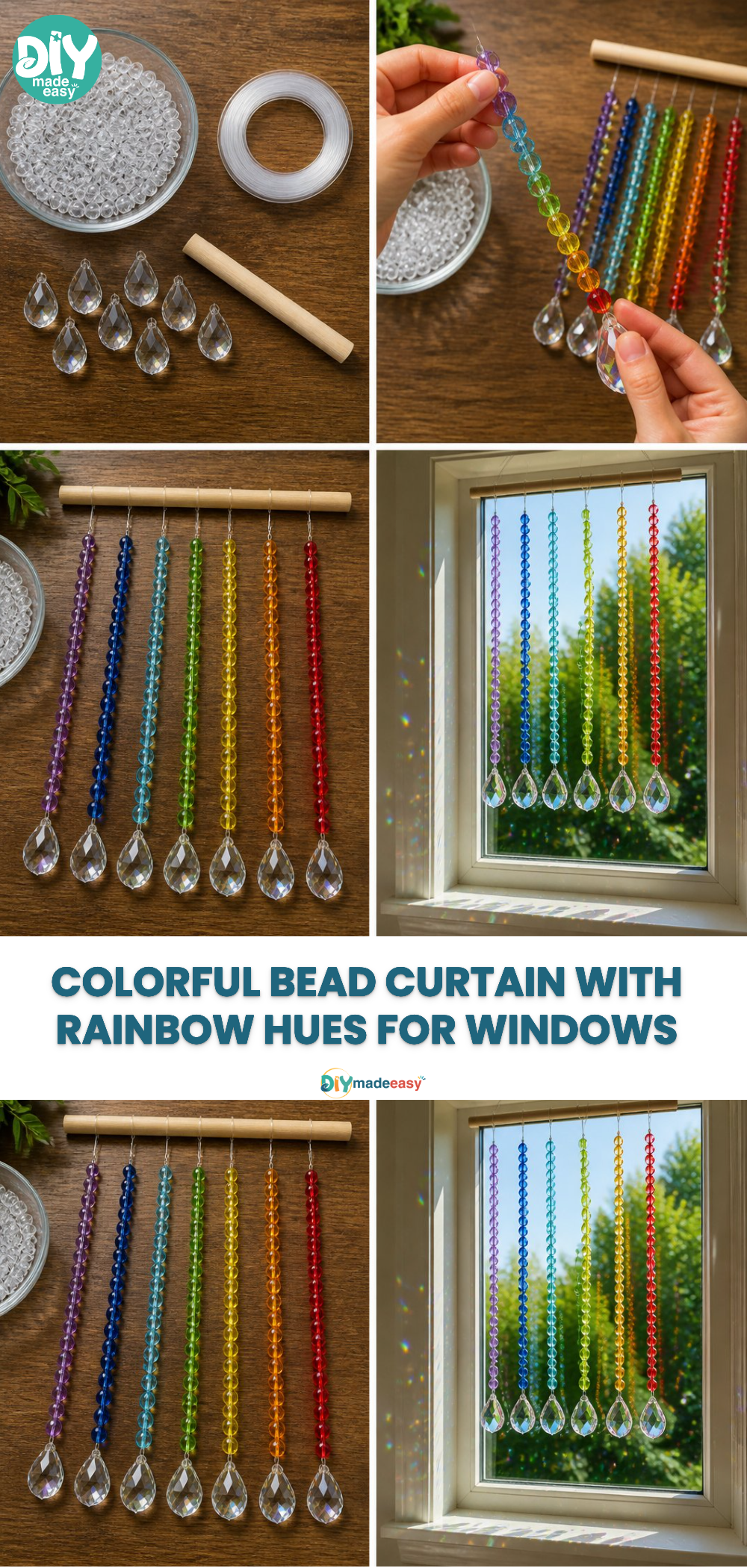 Colorful Bead Curtain with Rainbow Hues for Windows 17 Colorful Bead Curtain with Rainbow Hues for Windows
