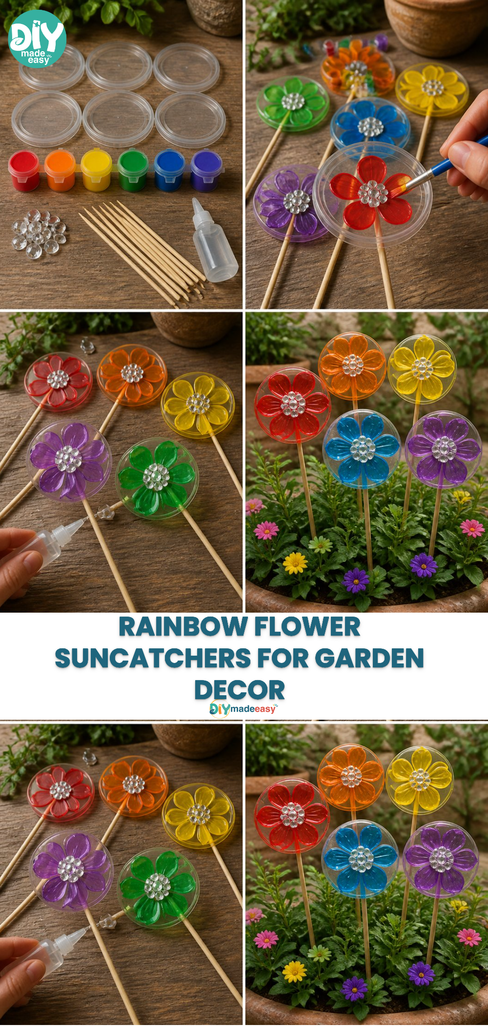 Rainbow Flower Suncatchers for Garden Decor 19 Rainbow Flower Suncatchers for Garden Decor
