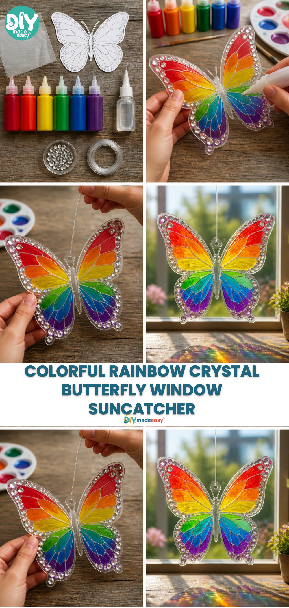 Colorful Rainbow Crystal Butterfly Window Suncatcher 21 Colorful Rainbow Crystal Butterfly Window Suncatcher