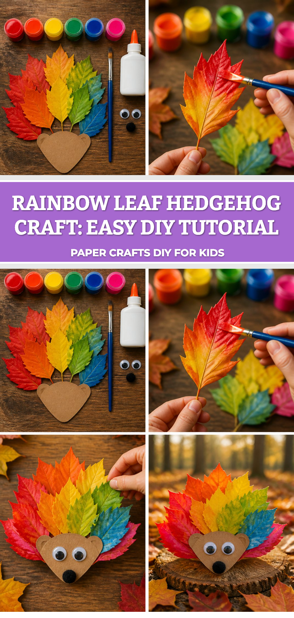 Rainbow Leaf Hedgehog Craft: Easy DIY Tutorial
