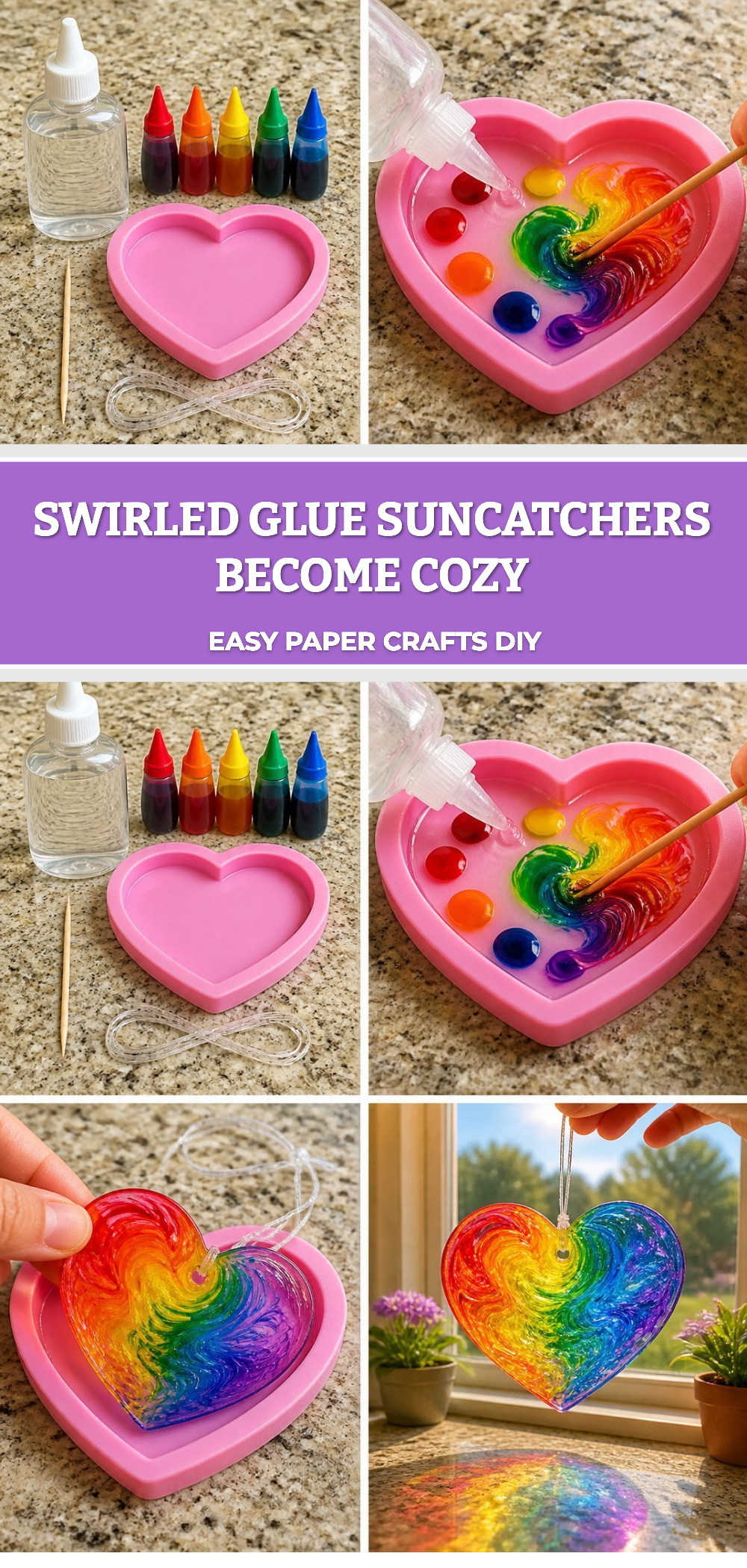 Swirled Glue Suncatchers Become Cozy 6 Swirled Glue Suncatchers Become Cozy