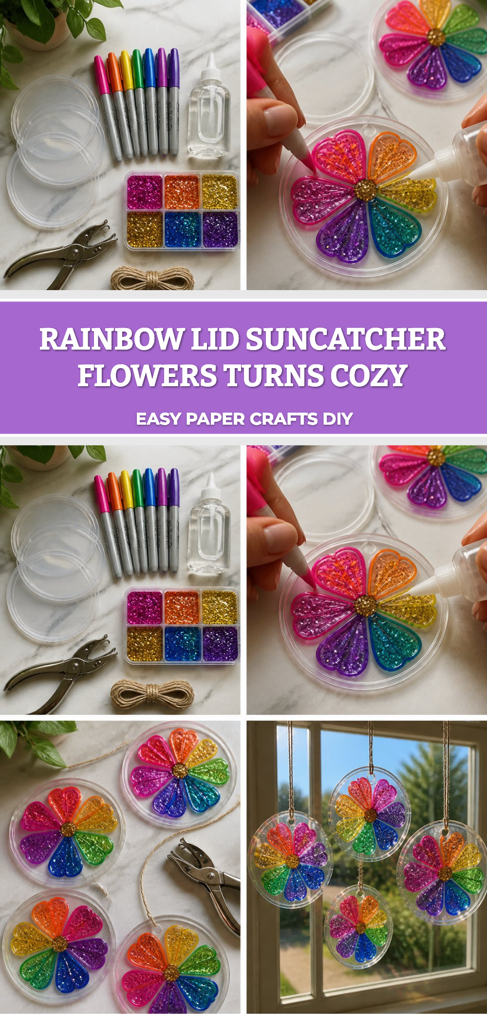 Rainbow Lid Suncatcher Flowers Turns Cozy 6 Rainbow Lid Suncatcher Flowers Turns Cozy
