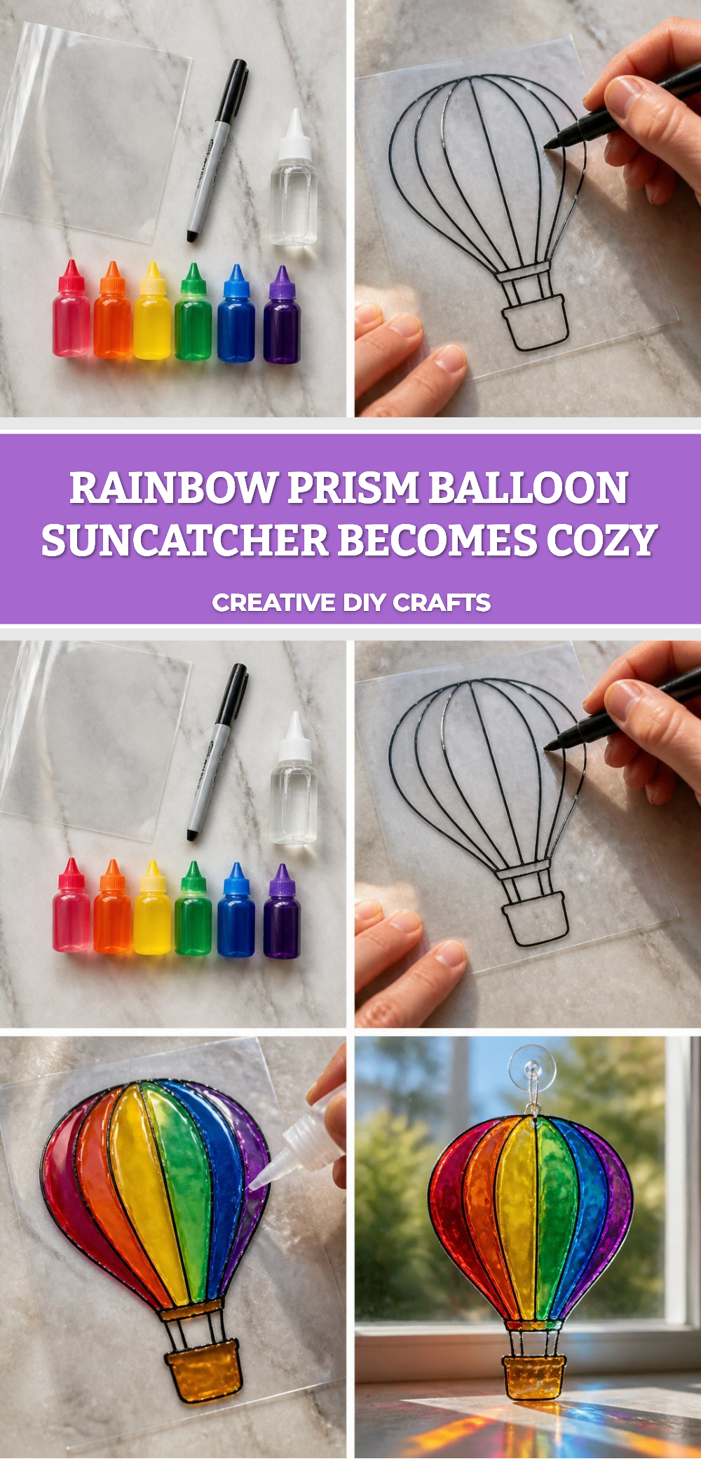 Rainbow Prism Balloon Suncatcher Becomes Cozy