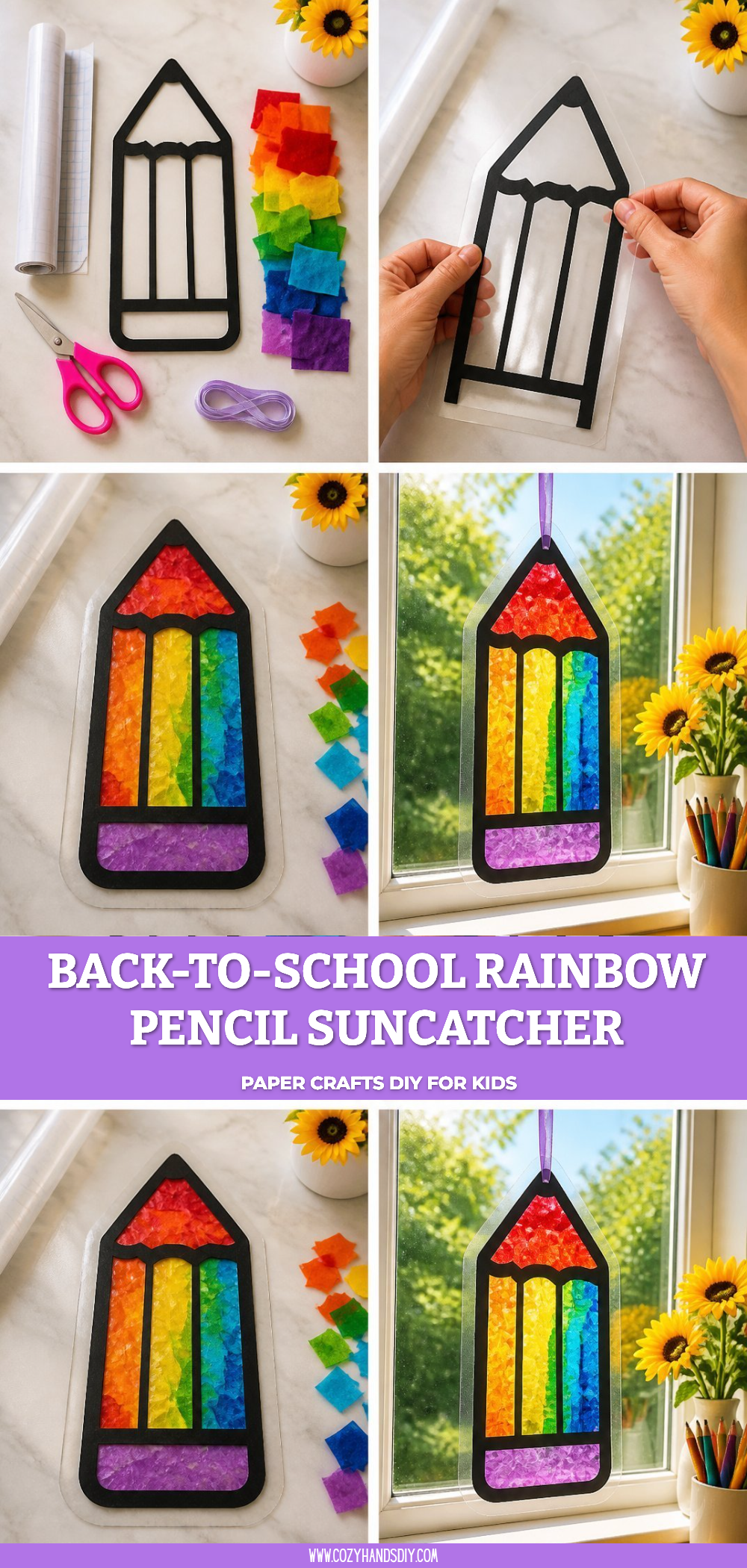 Back-to-School Rainbow Pencil Suncatcher 6 Back-to-School Rainbow Pencil Suncatcher
