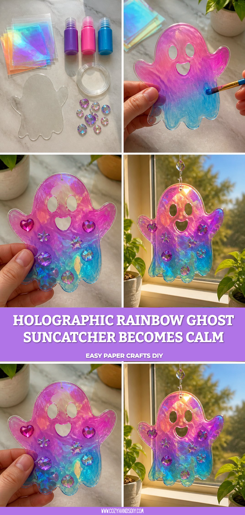 Holographic Rainbow Ghost Suncatcher Becomes Calm 6 Holographic Rainbow Ghost Suncatcher Becomes Calm