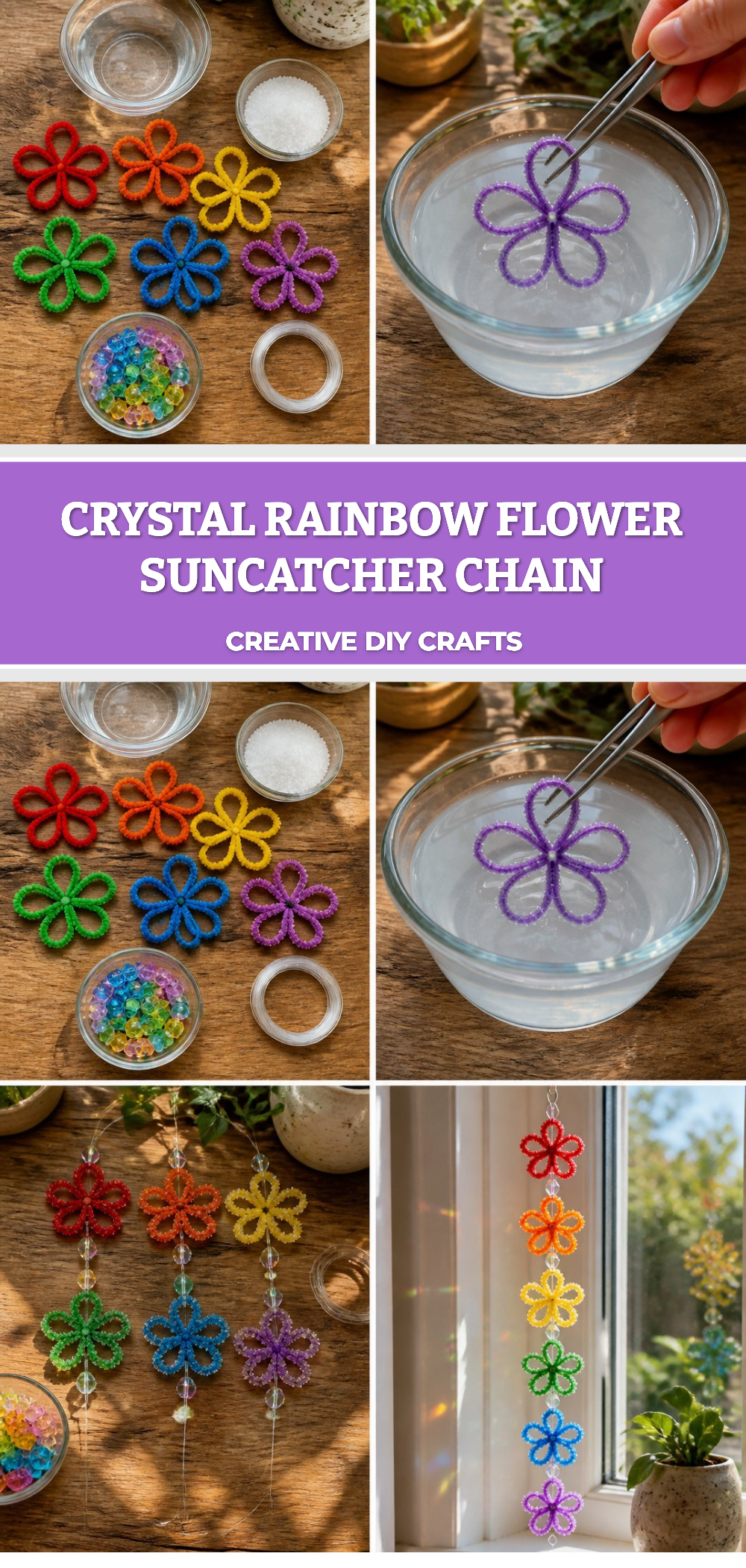 Crystal Rainbow Flower Suncatcher Chain 2 Crystal Rainbow Flower Suncatcher Chain