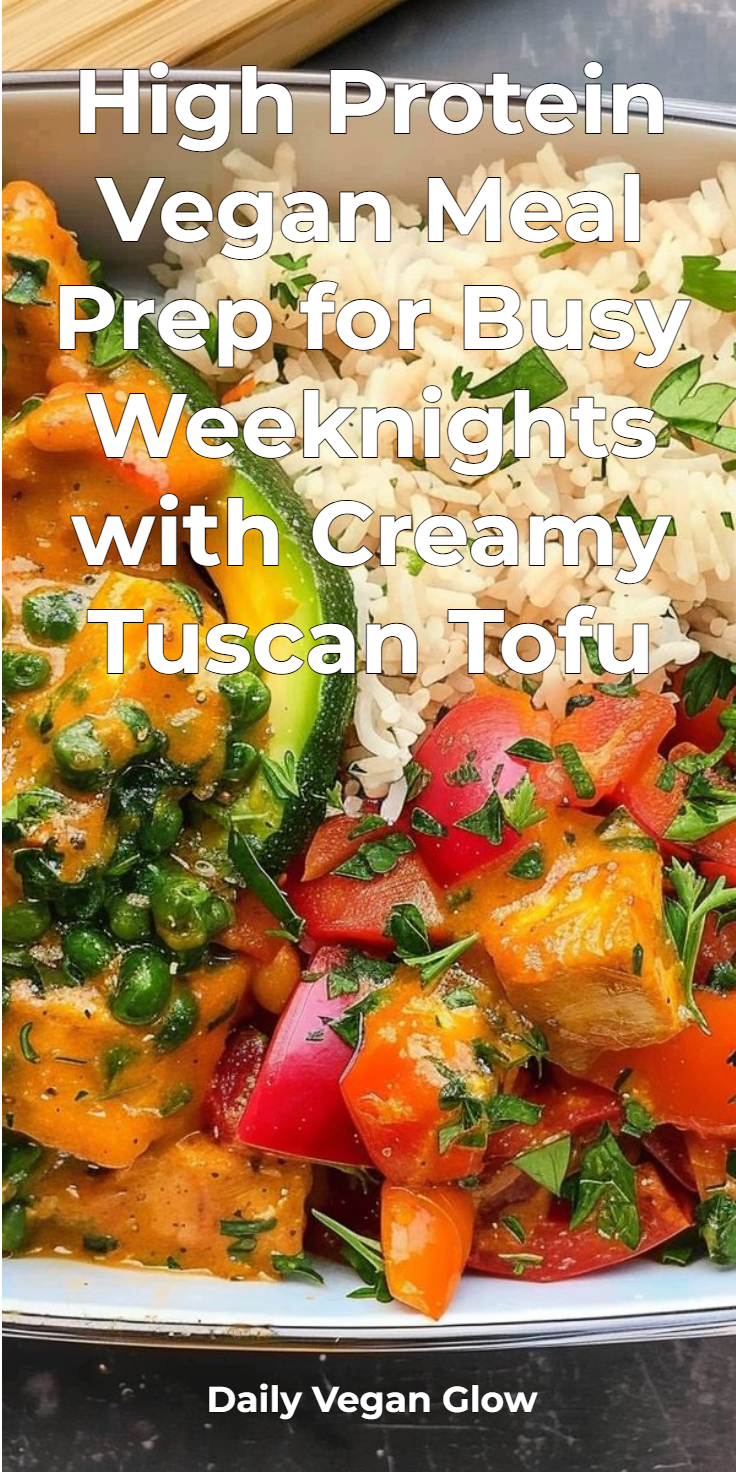 High Protein Vegan Meal Prep with Creamy Tuscan Tofu