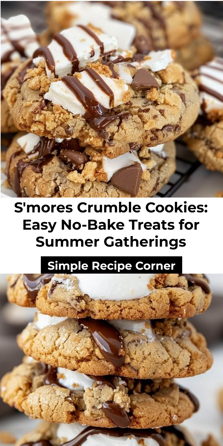 Smores Crumble Cookies: Irresistible Melted-Marshmallow Cookies with Crunchy Crumble Topping