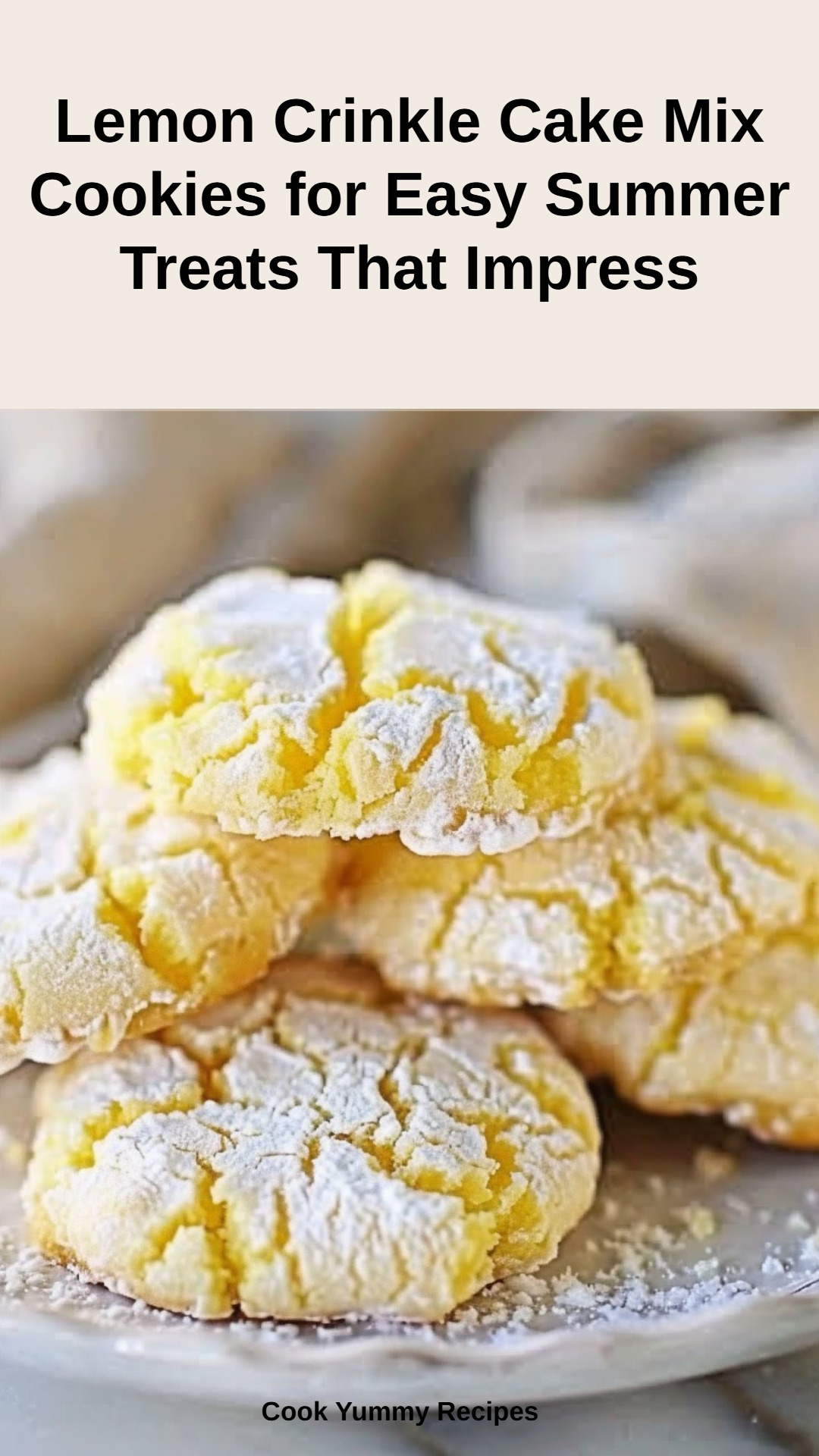 Lemon Crinkle Cake Mix Cookies