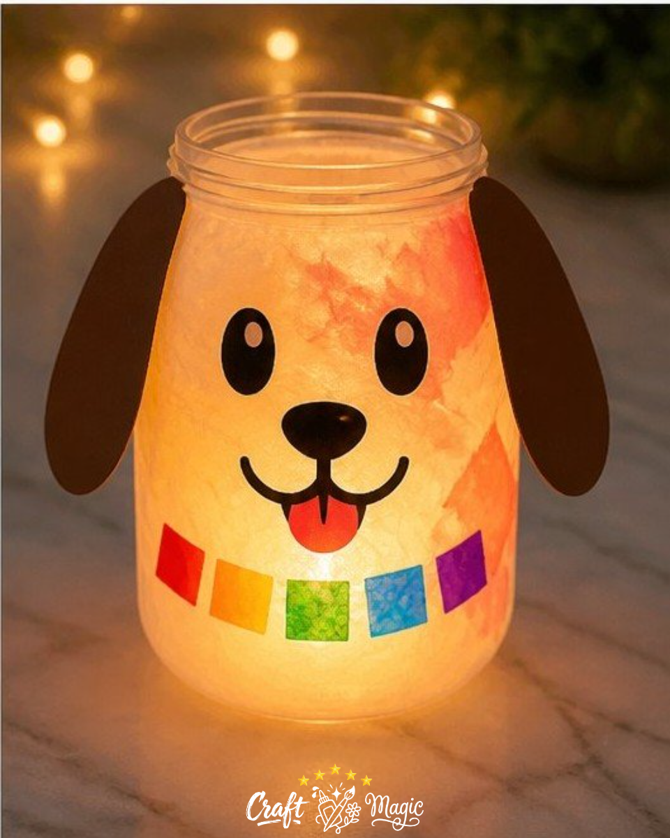Rainbow Puppy Ghost Glow Lantern DIY Project