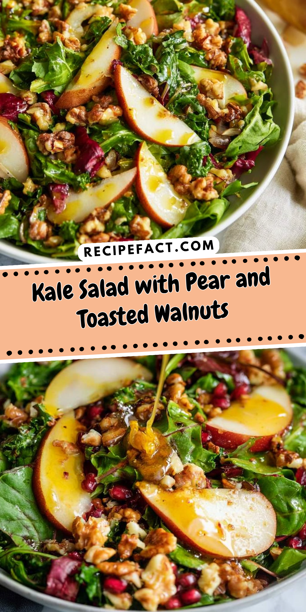 Kale Salad with Pear and Toasted Walnuts