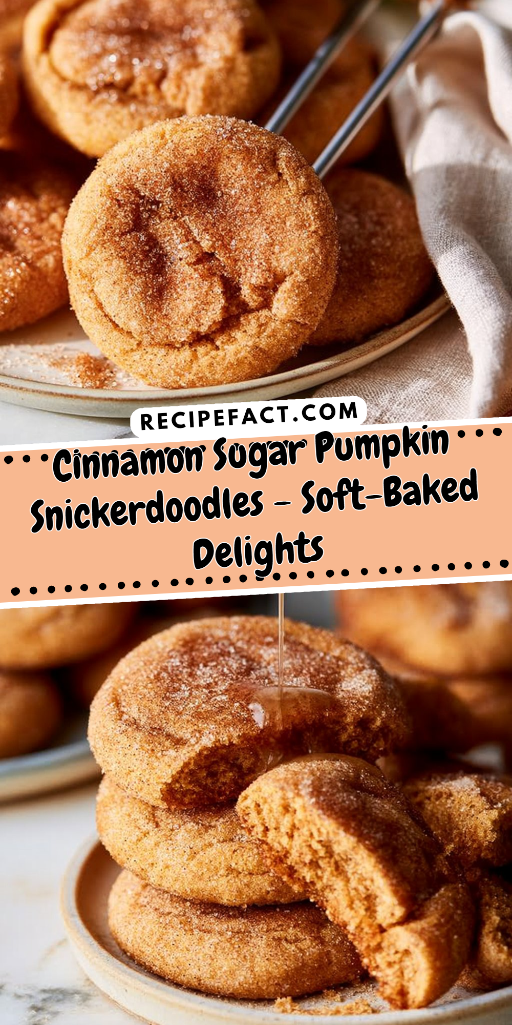 Cinnamon Sugar Pumpkin Snickerdoodles - Soft-Baked Delights