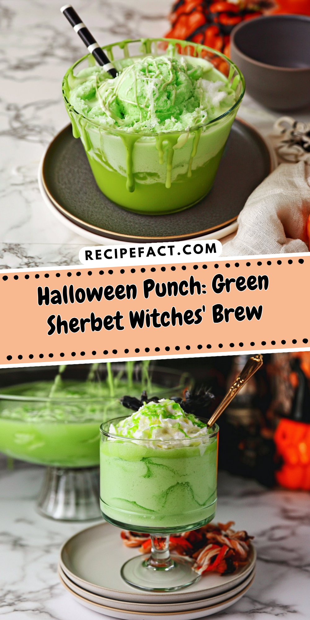 Halloween Punch: Green Sherbet Witches' Brew