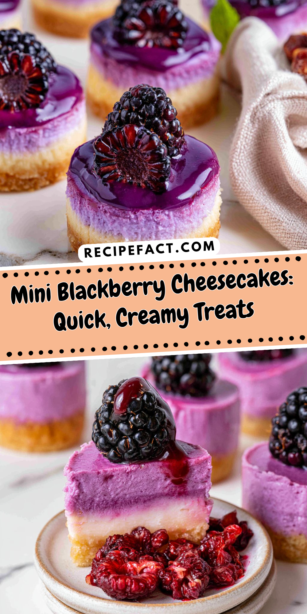 Mini Blackberry Cheesecakes: Quick, Creamy Treats