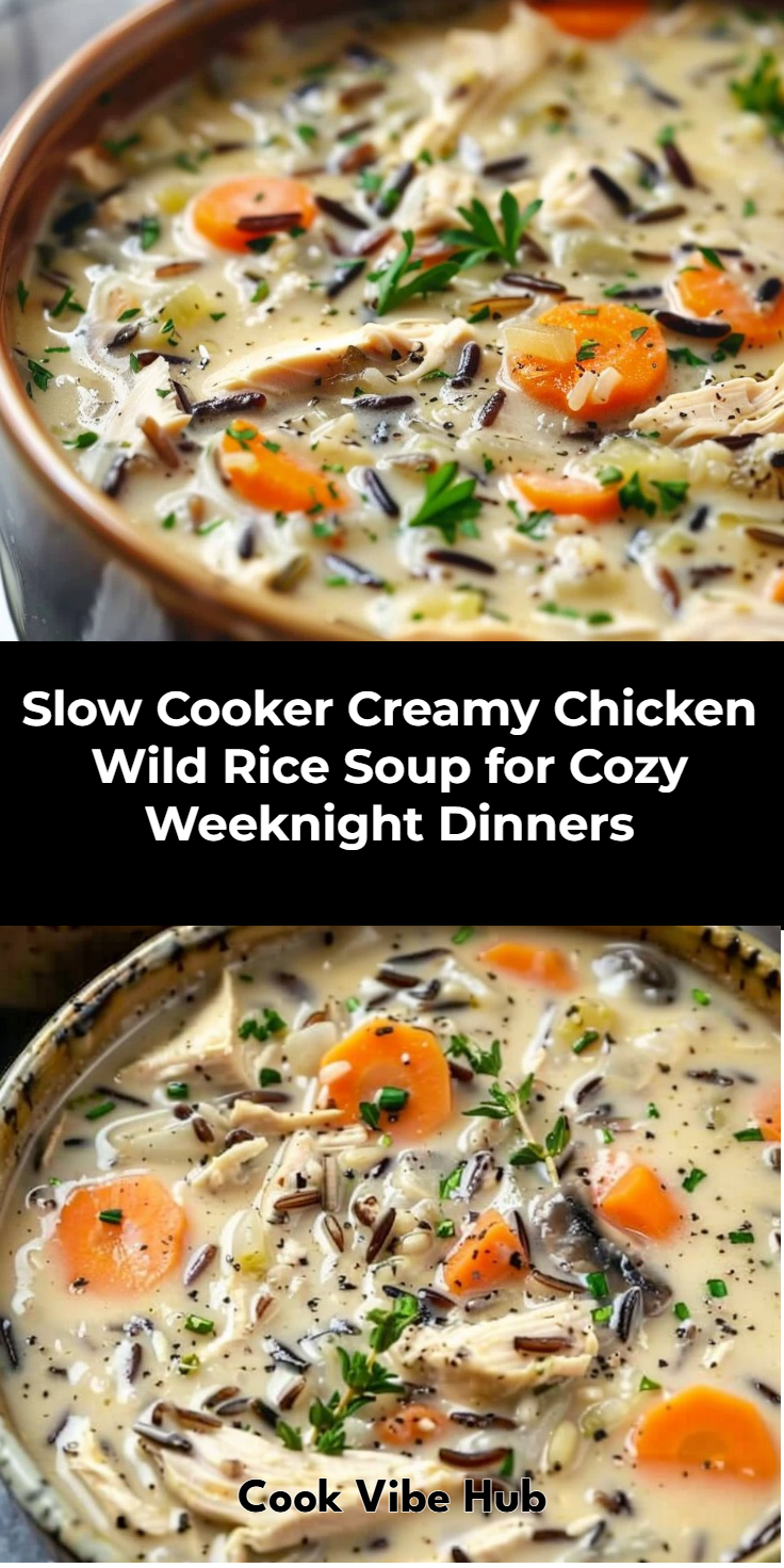 Creamy Chicken Wild Rice Soup for the Slow Cooker