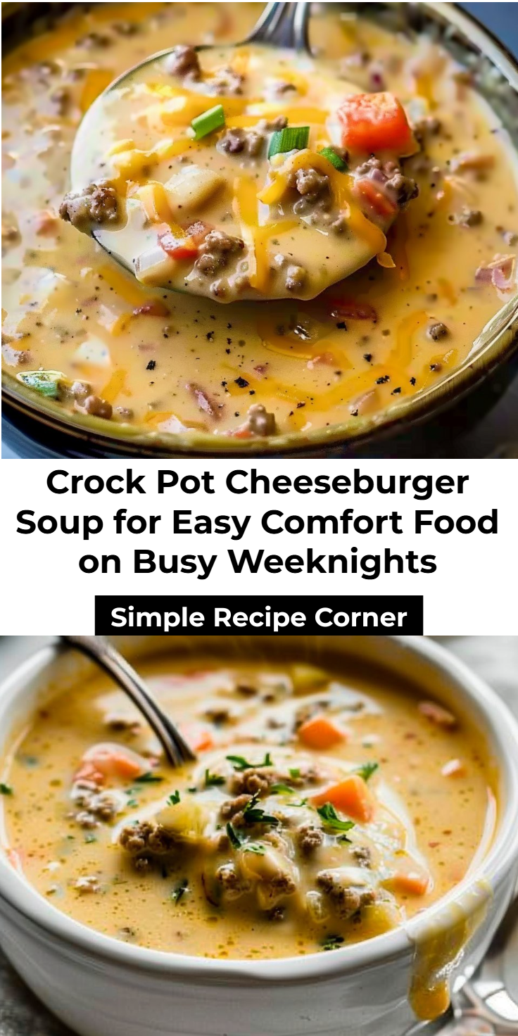 Slow Cooker Cheeseburger Soup Recipe
