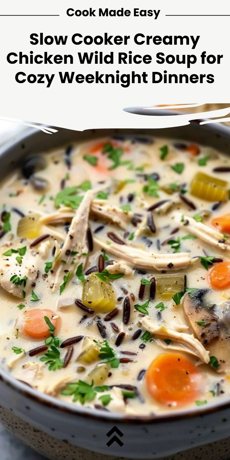 Creamy Chicken Wild Rice Soup in a Slow Cooker