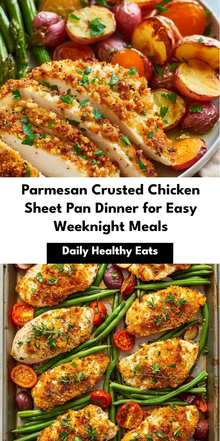 Sheet-Pan Parmesan Crusted Chicken Dinner