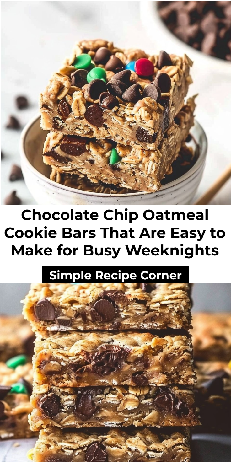 Chocolate Chip Oatmeal Cookie Bars Recipe