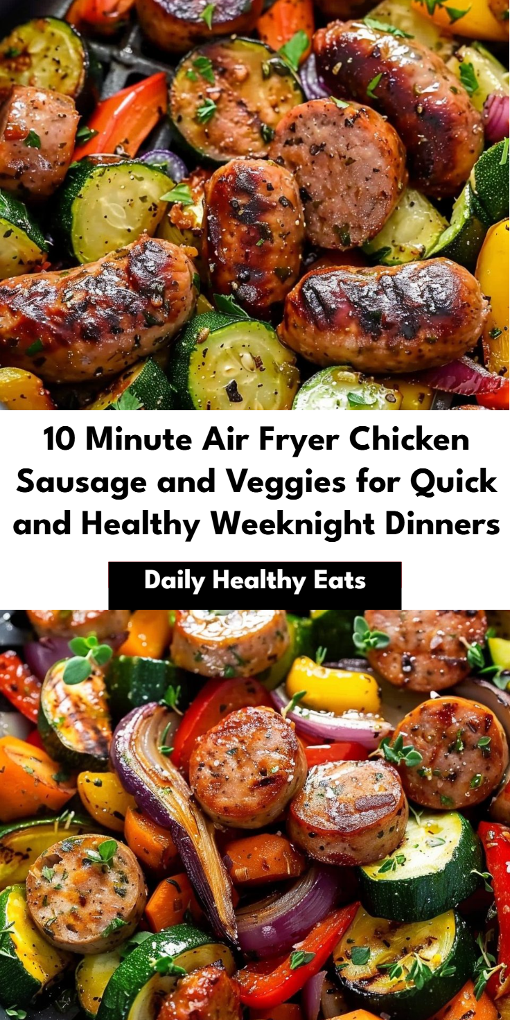 Minute Air Fryer Chicken Sausage and Veggies