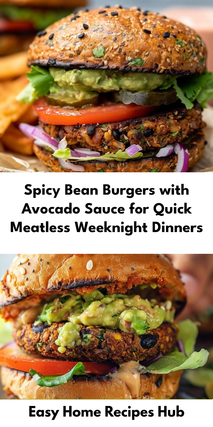 Spicy Bean Burgers with Cilantro Avocado Sauce