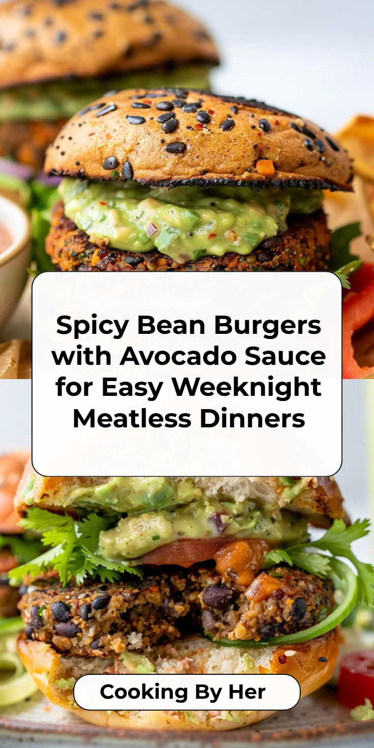 Spicy Bean Burgers with Cilantro Avocado Sauce