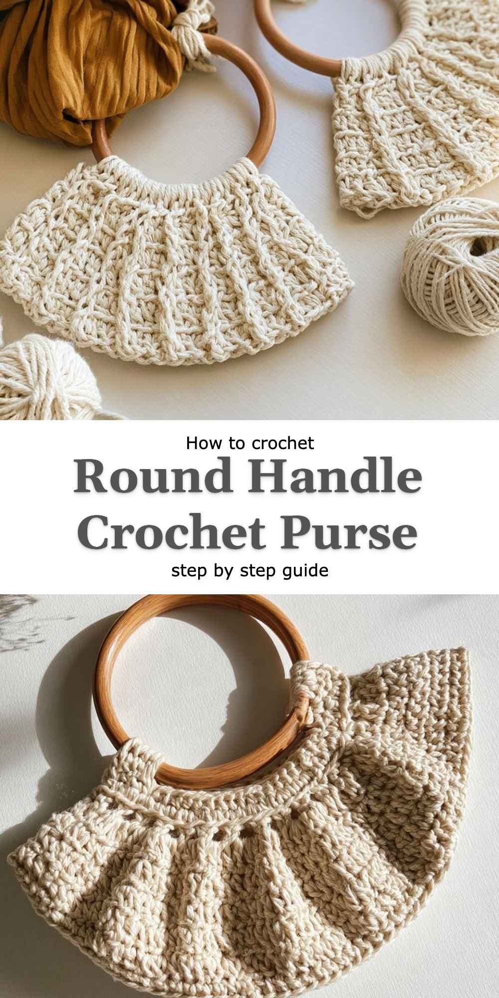 Round Handle Crochet Purse