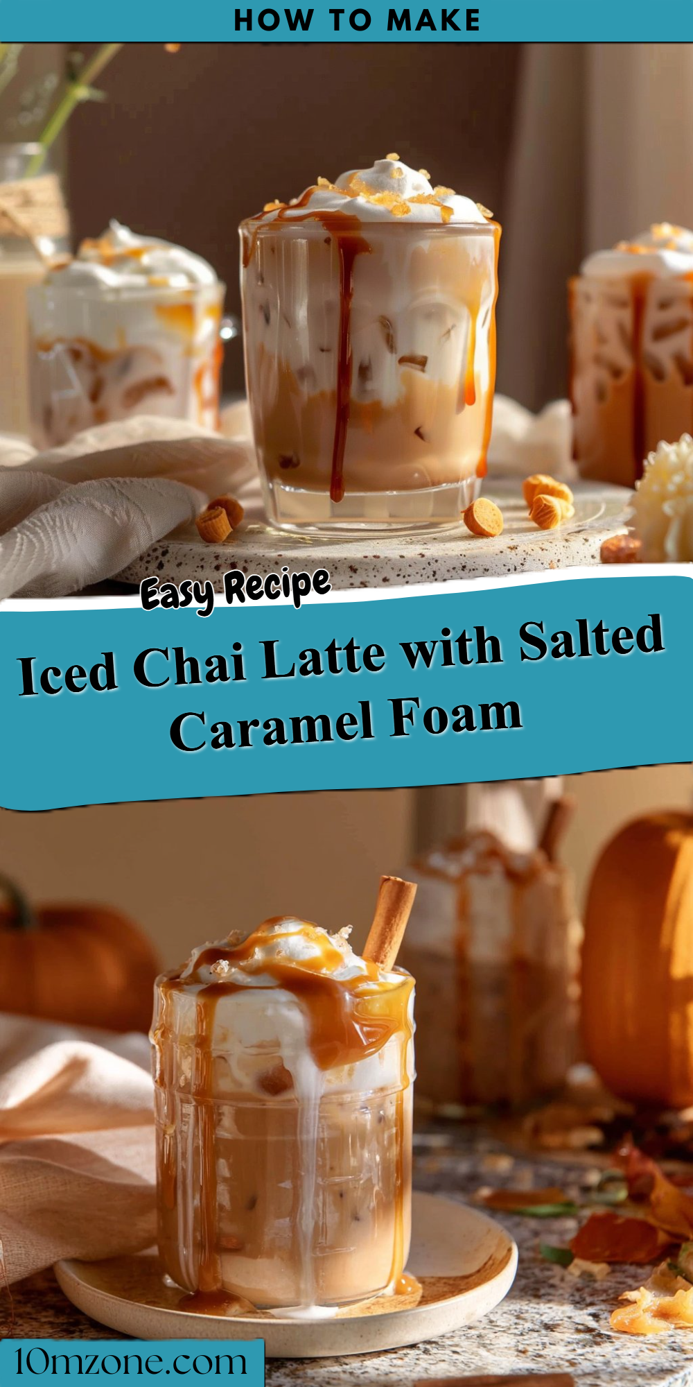 Iced Chai Latte with Salted Caramel Foam