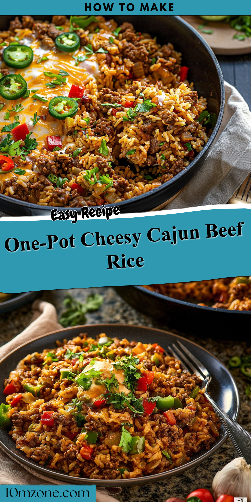 One-Pot Cheesy Cajun Beef Rice
