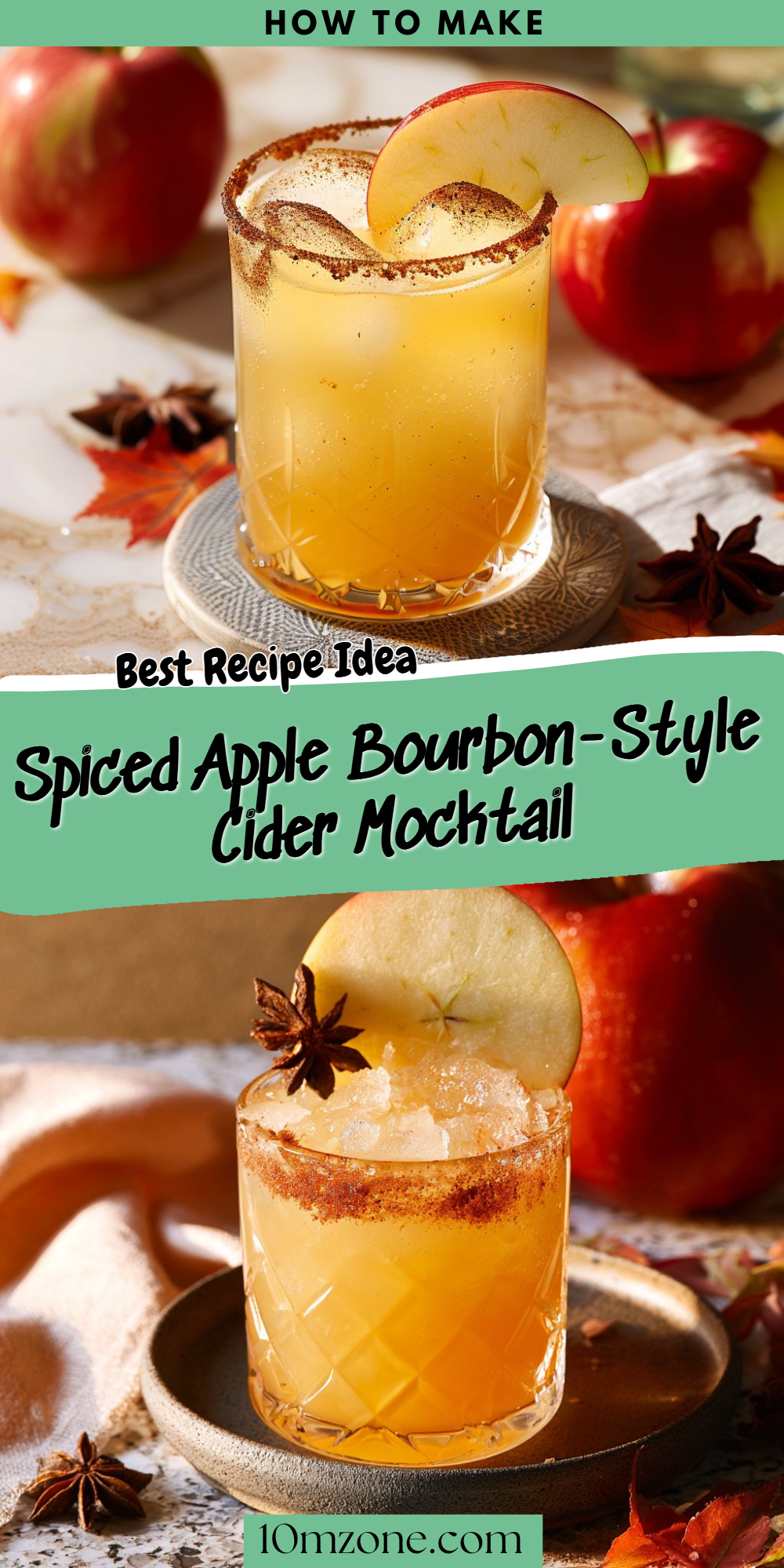 Spiced Apple Bourbon-Style Cider Mocktail