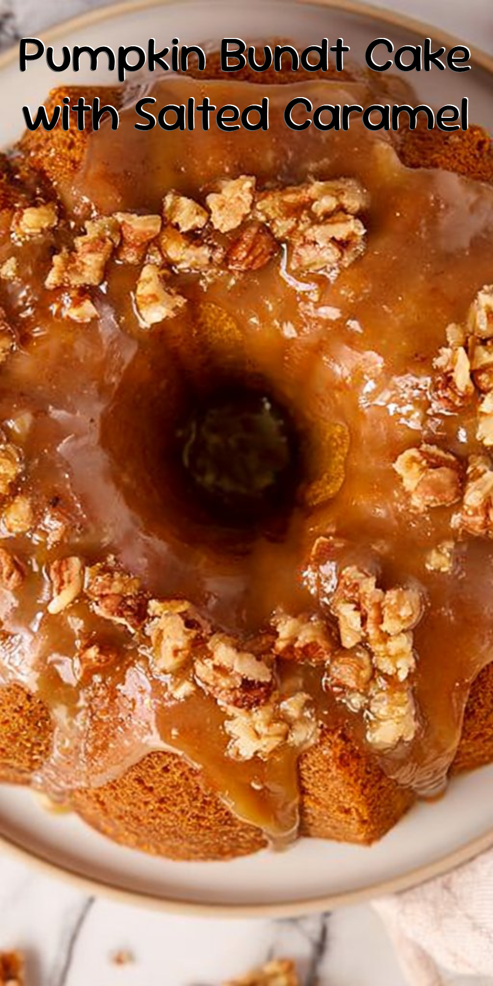Pumpkin Bundt Cake with Salted Caramel