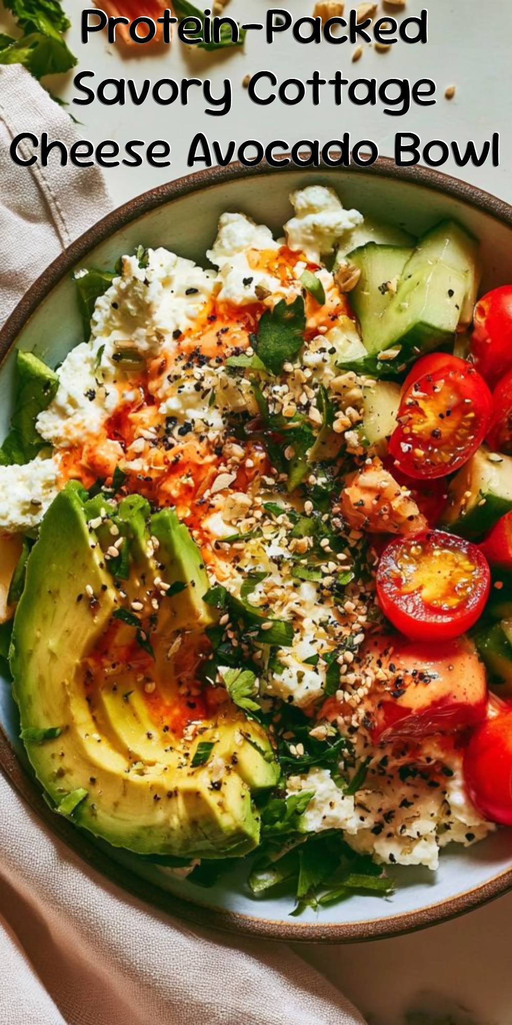 Protein-Packed Savory Cottage Cheese Avocado Bowl