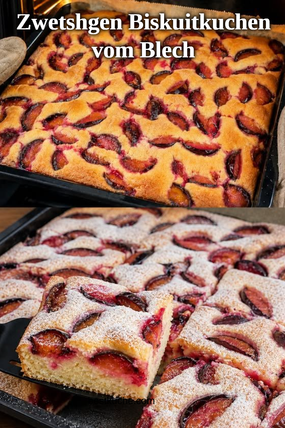 Zwetshgen Biskuitkuchen vom Blech