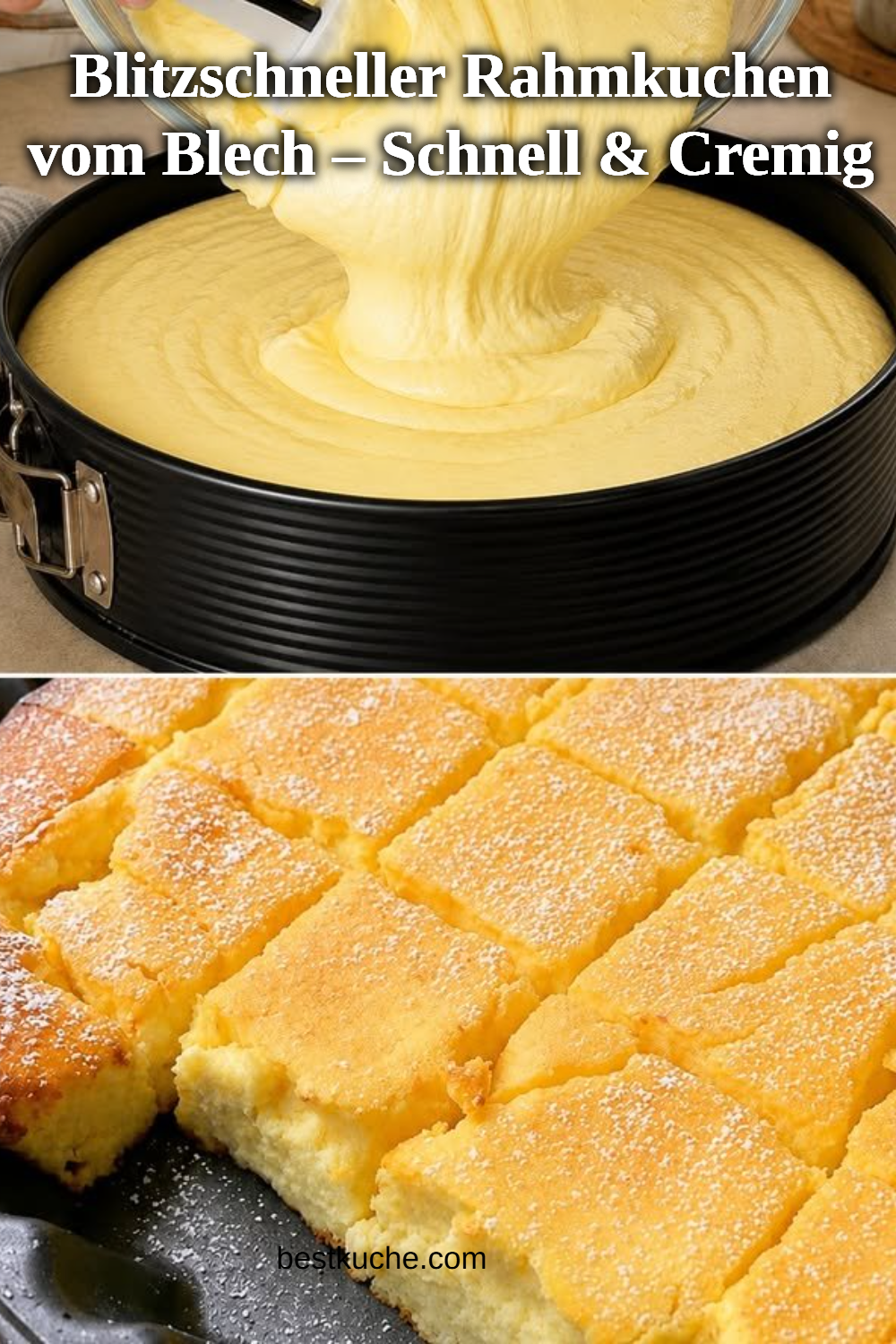 Blitzschneller Rahmkuchen vom Blech – Schnell & Cremig