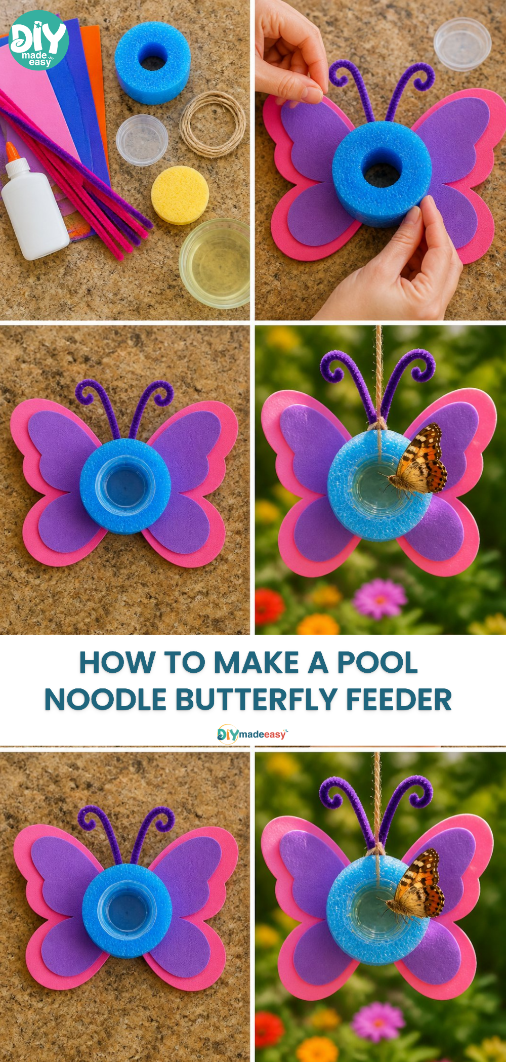 How to Make a Pool Noodle Butterfly Feeder