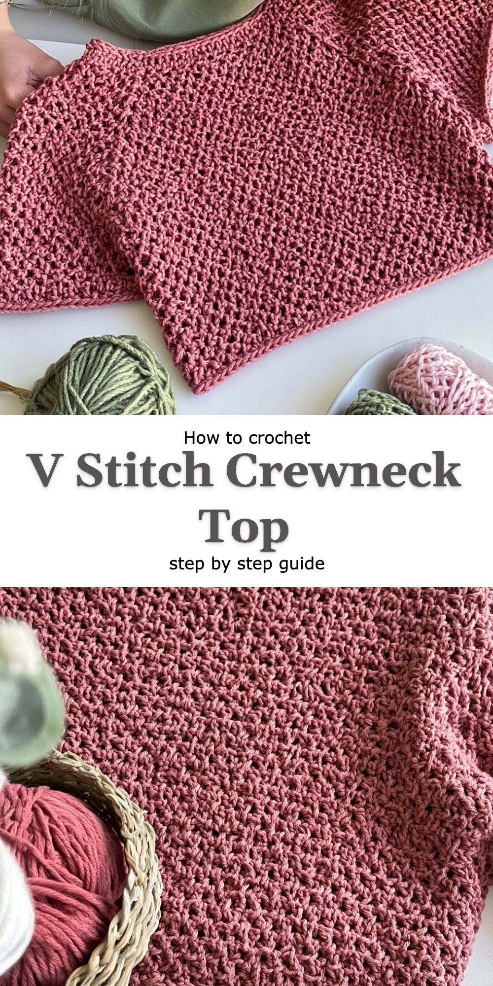 V Stitch Crewneck Top