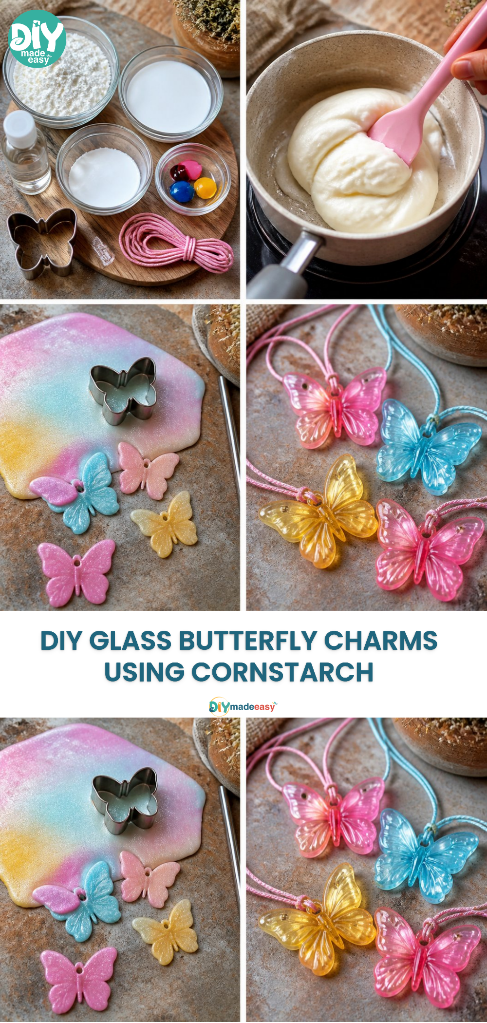 DIY Glass Butterfly Charms Using Cornstarch 20 DIY Glass Butterfly Charms Using Cornstarch