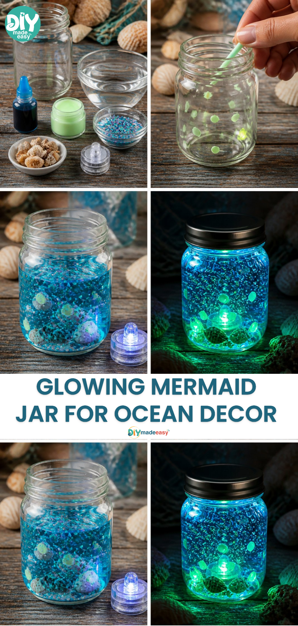 Glowing Mermaid Jar for Ocean Decor