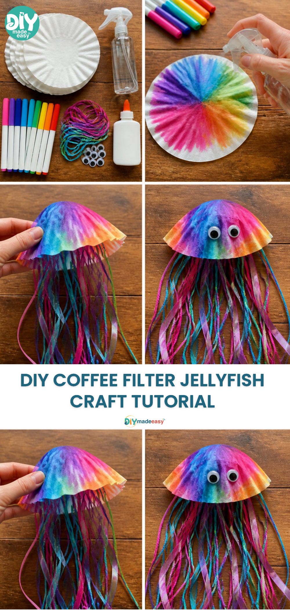 DIY Coffee Filter Jellyfish Craft Tutorial