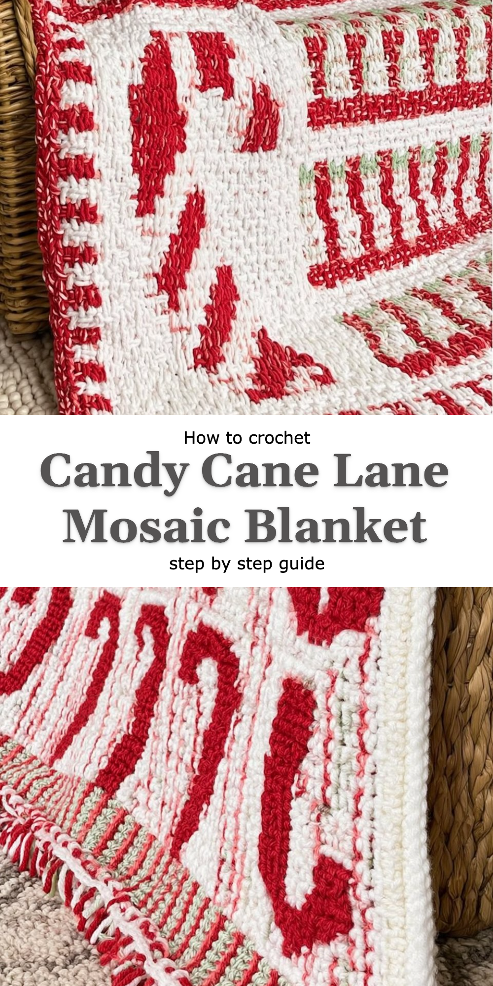 Candy Cane Lane Mosaic Blanket
