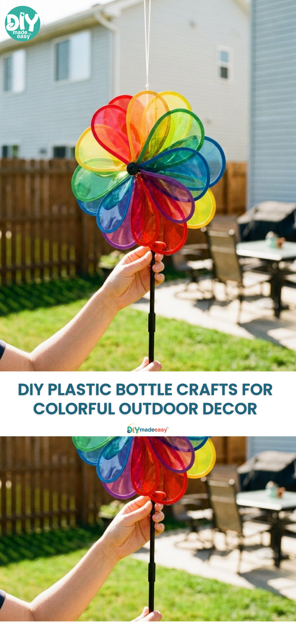 DIY Plastic Bottle Crafts for Colorful Outdoor Decor